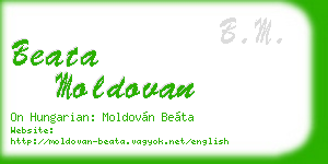 beata moldovan business card